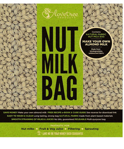 Organic Cotton Nut Milk Bag Size 10x12 inches
