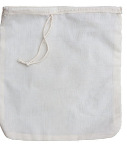 Organic Cotton  Nut Milk Bag Size 12 x 12 inches